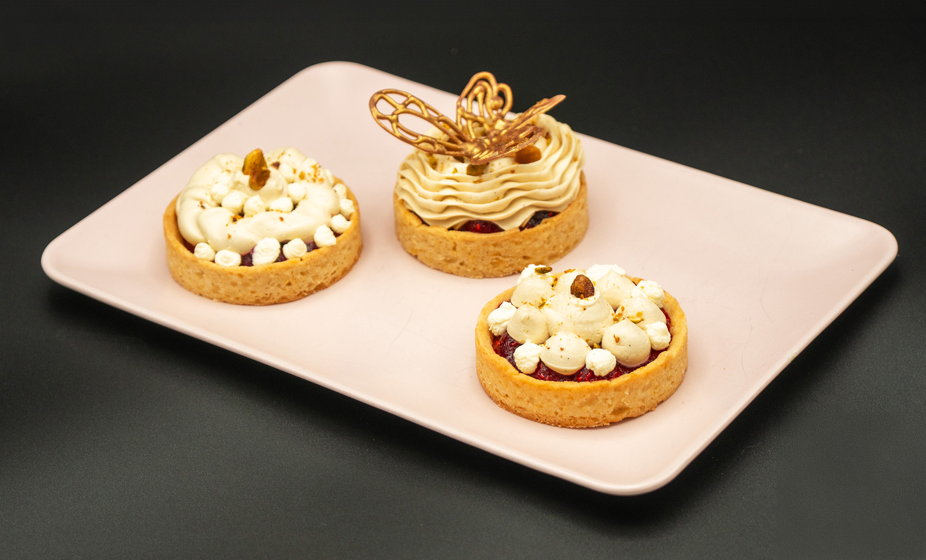 Pistazie Himbere Tarte von Vegâteau